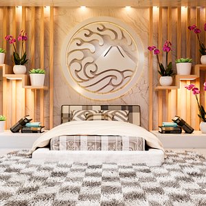 3D Model of a bedroom complete with computer set and other electronics