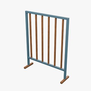 Freestanding Slatted Room Divider - 1400 x 400 x 1800 mm model