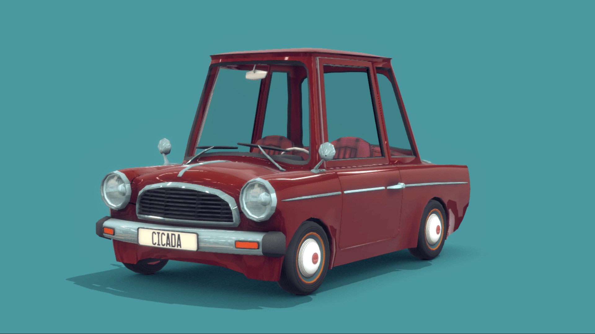 3D Model Retro Compact Car 3D Model - TurboSquid 2299526
