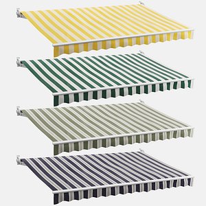 set striped awnings 3D