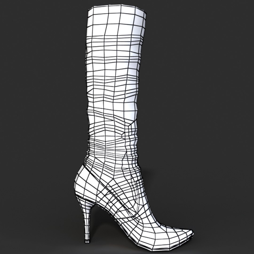 3d model heel boots female