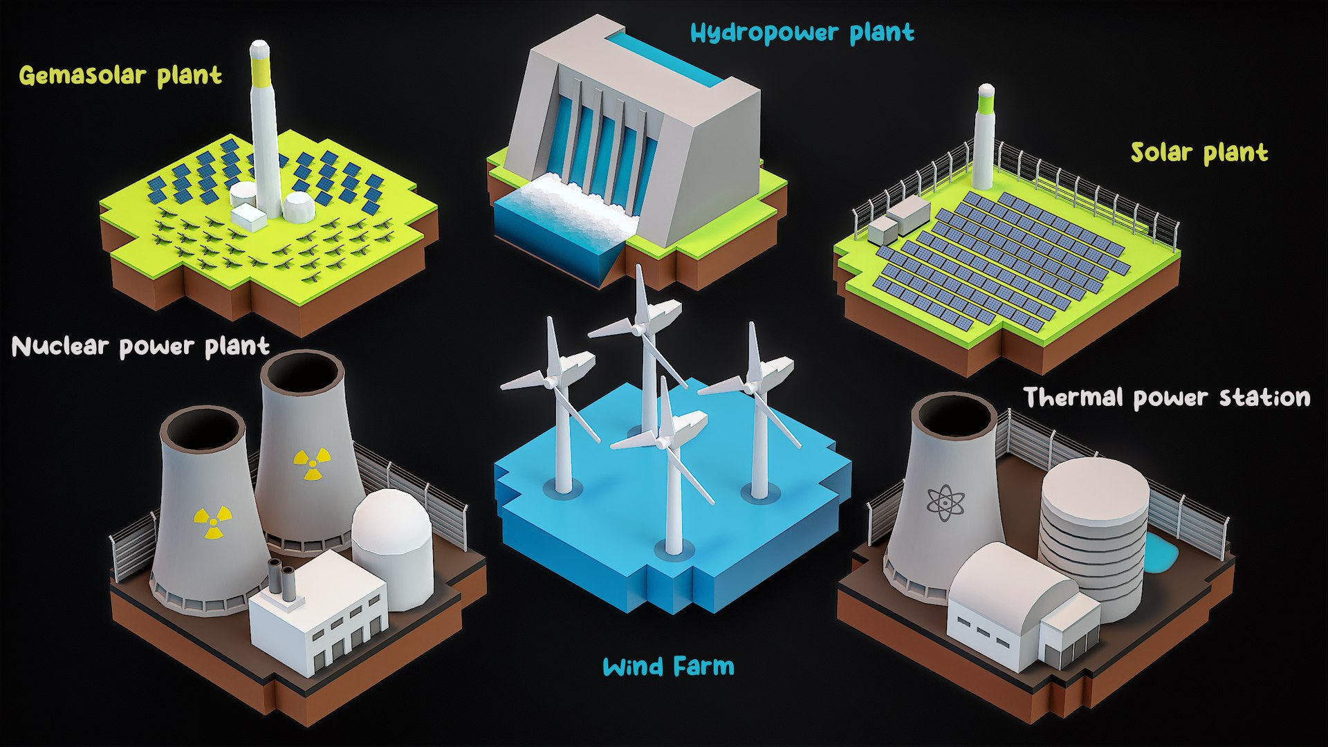 Lowpoly Cartoon Nuclear Power Plant PBR 3D model - TurboSquid 2153841