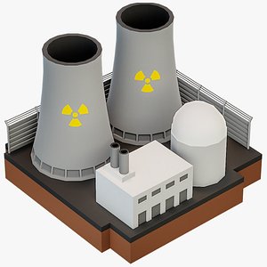 Lowpoly Cartoon Nuclear Power Plant PBR
