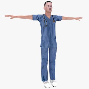 3d model male nurse -