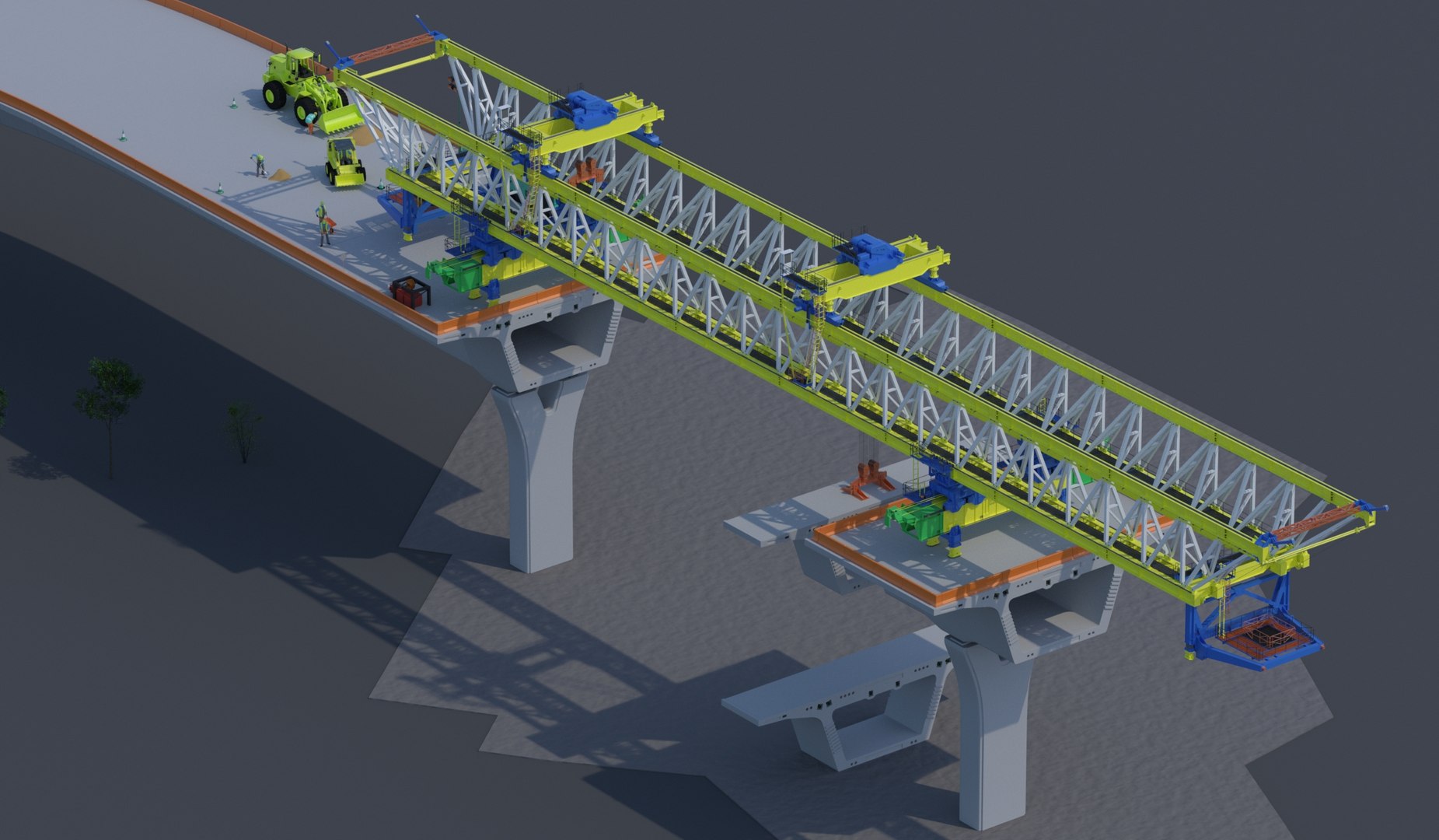 3D Highway Bridge Girder Launching Gantry Crane TurboSquid 2037545