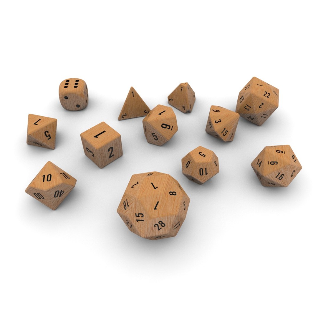 3ds polyhedral dice set - https://p.turbosquid.com/ts-thumb/gi/xnjrt0/MvcuIxdx/dice_wood_04/jpg/1466458326/1920x1080/fit_q87/c9c3efefdc11f28511f18fa7cda0702c25002f37/dice_wood_04.jpg