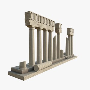 3D model doric columns