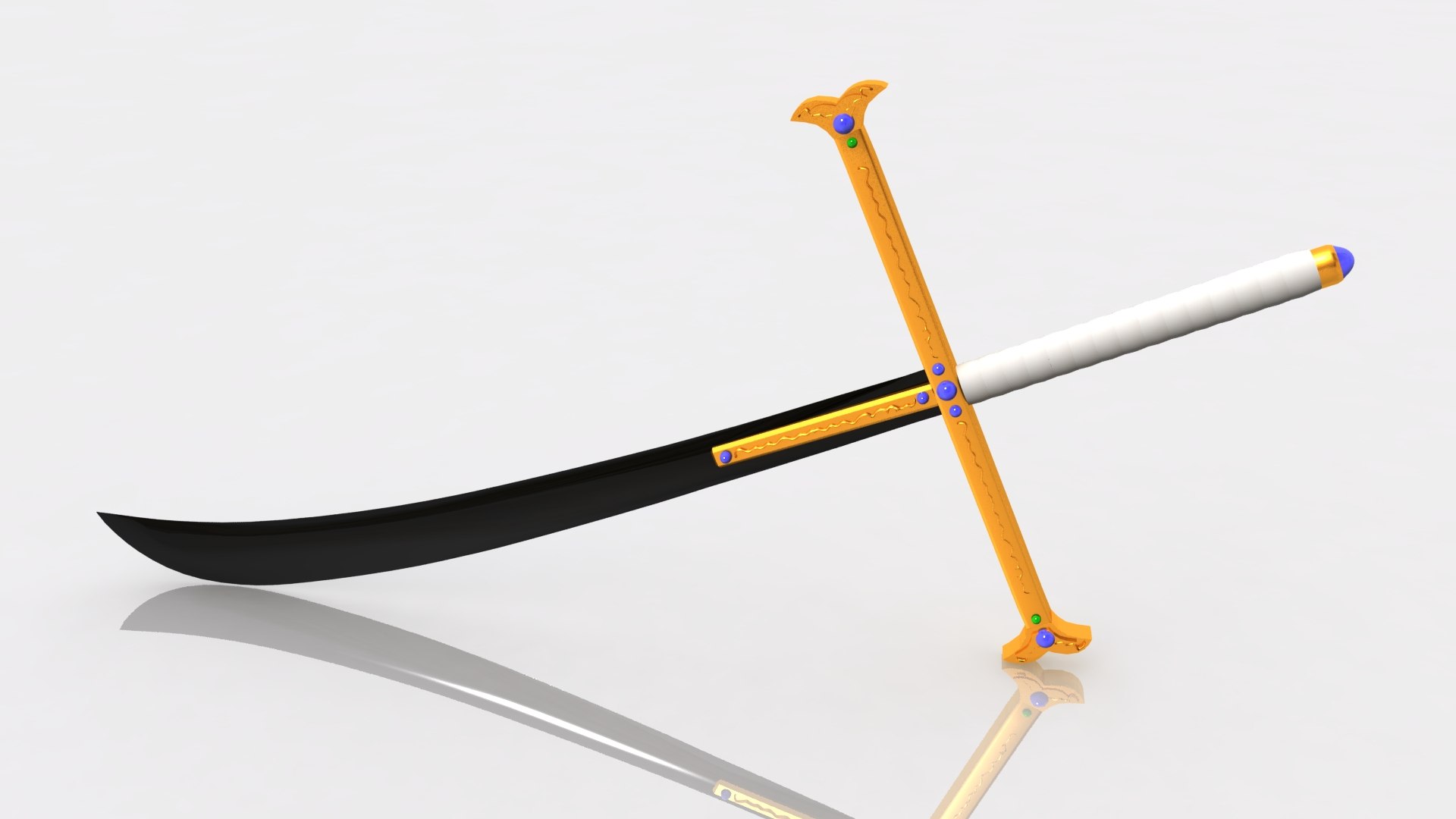 Kokuto yoru swords mihawk 3D model - TurboSquid 1191014