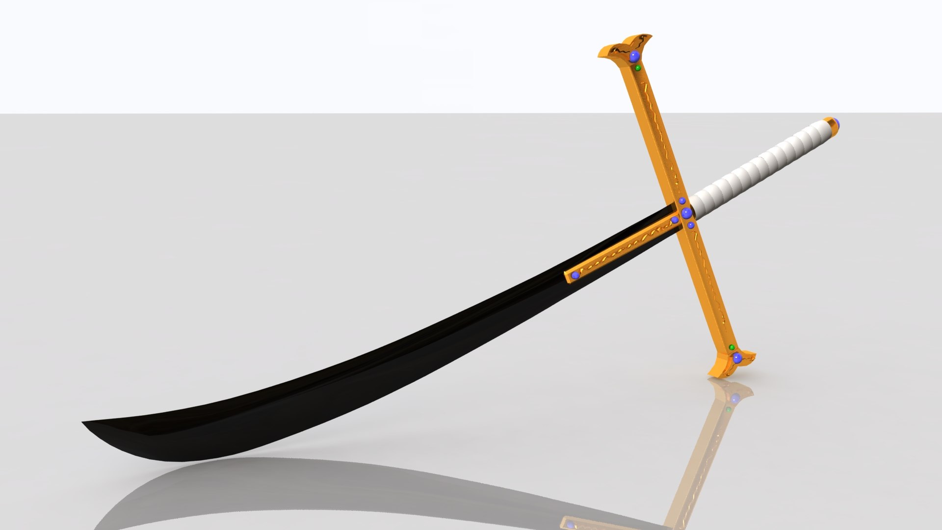 Kokuto yoru swords mihawk 3D model - TurboSquid 1191014