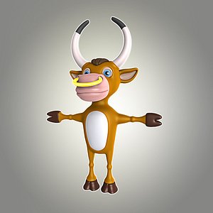 3d bull cartoon model