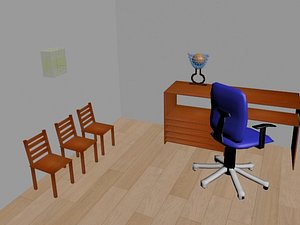 free table chair 3d model