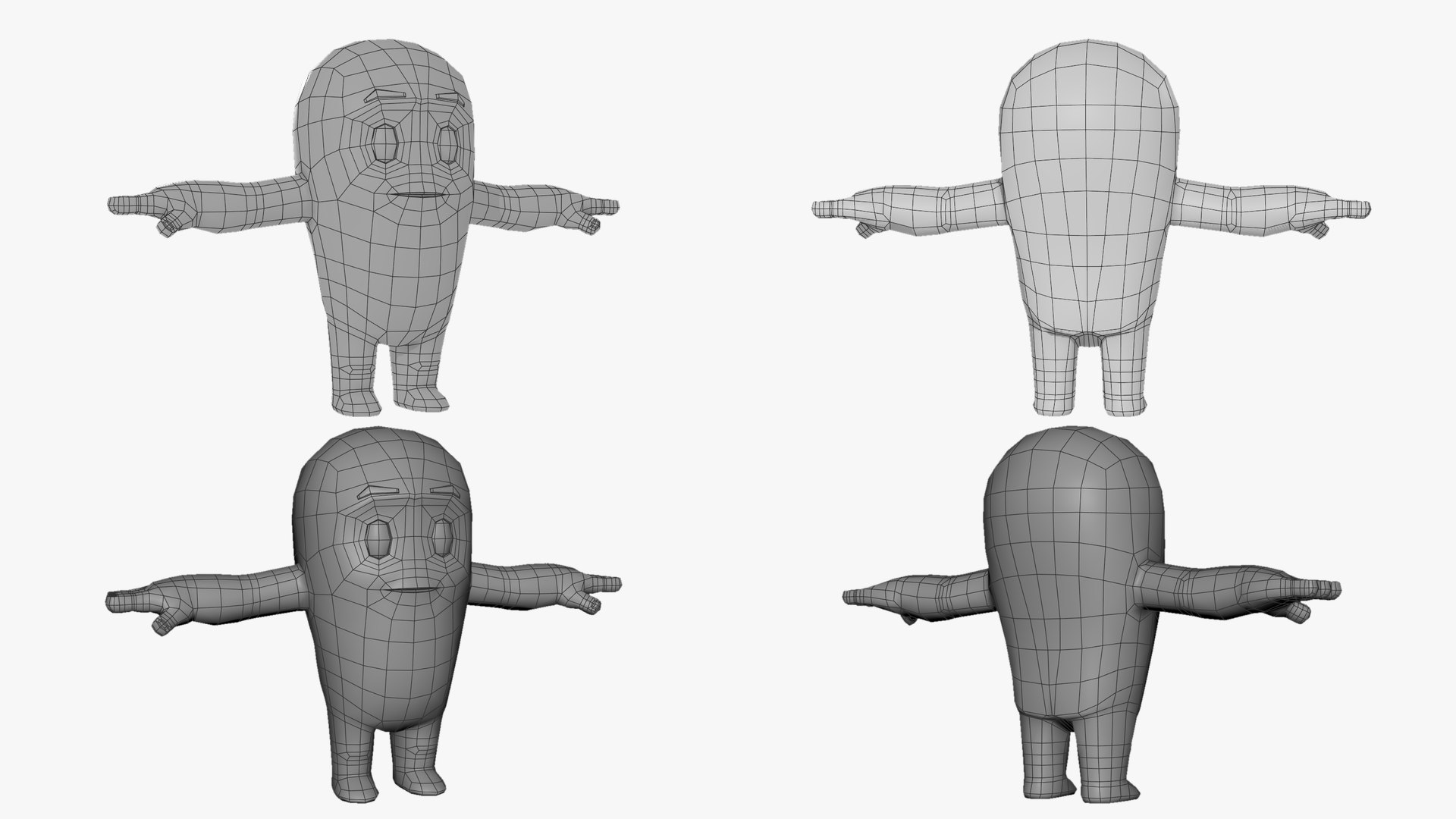 Free Free Low Poly Cartoon Character Rigged Humanoid 3D Model ...