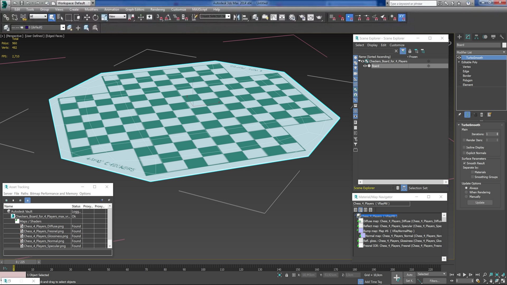 3D Checkers Board For 4 Players Model - TurboSquid 2006699