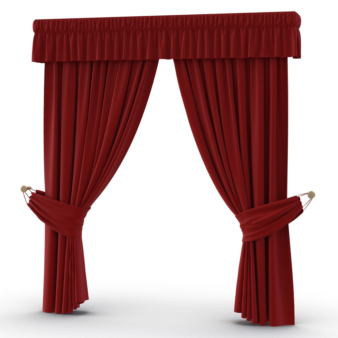Curtain 4 Red 3D model preview