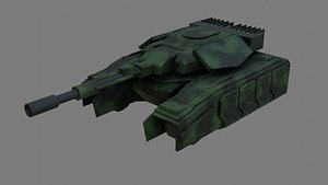 Sci-Fi Military Tank - Low Poly - Game Ready - PBR