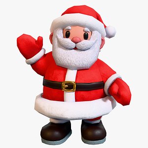 Low-Poly Cartoon Santa Claus Rigged