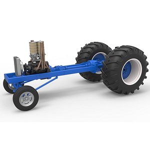 Vintage Small block Pulling tractor Base Scale 1 to 25 3D model