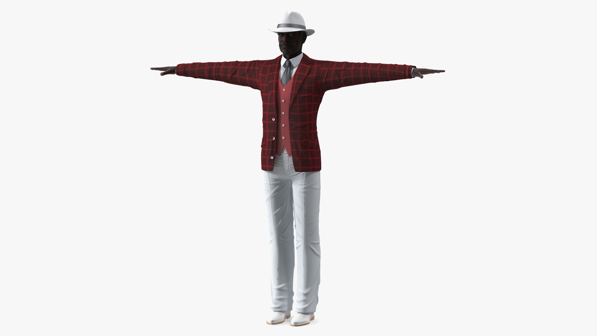 Black Old Gentleman Party Outfit T-Pose 3D model preview
