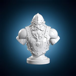 3D Dwarf Blacksmith Bust