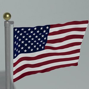 3D usa flag