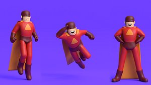 Minimal Superhero 3D Cartoon Character