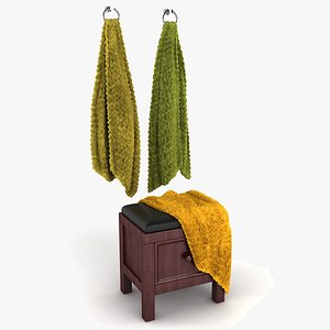 bench towel bath 3d model