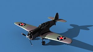 Curtiss P-36C Hawk V07 USAAF 3D model