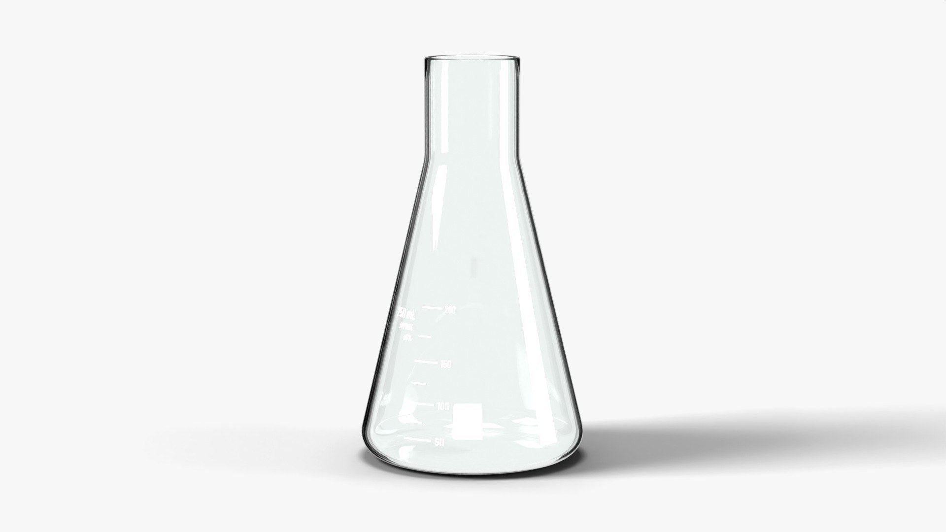 Erlenmeyer Conical Flask 250 ml - Laboratory Glassware 3D https://p.turbosquid.com/ts-thumb/gj/pruoAB/hp/shot2/jpg/1792241503/1920x1080/fit_q87/ee11248eb94eb59561f33488c2d76e86f2f57180/shot2.jpg
