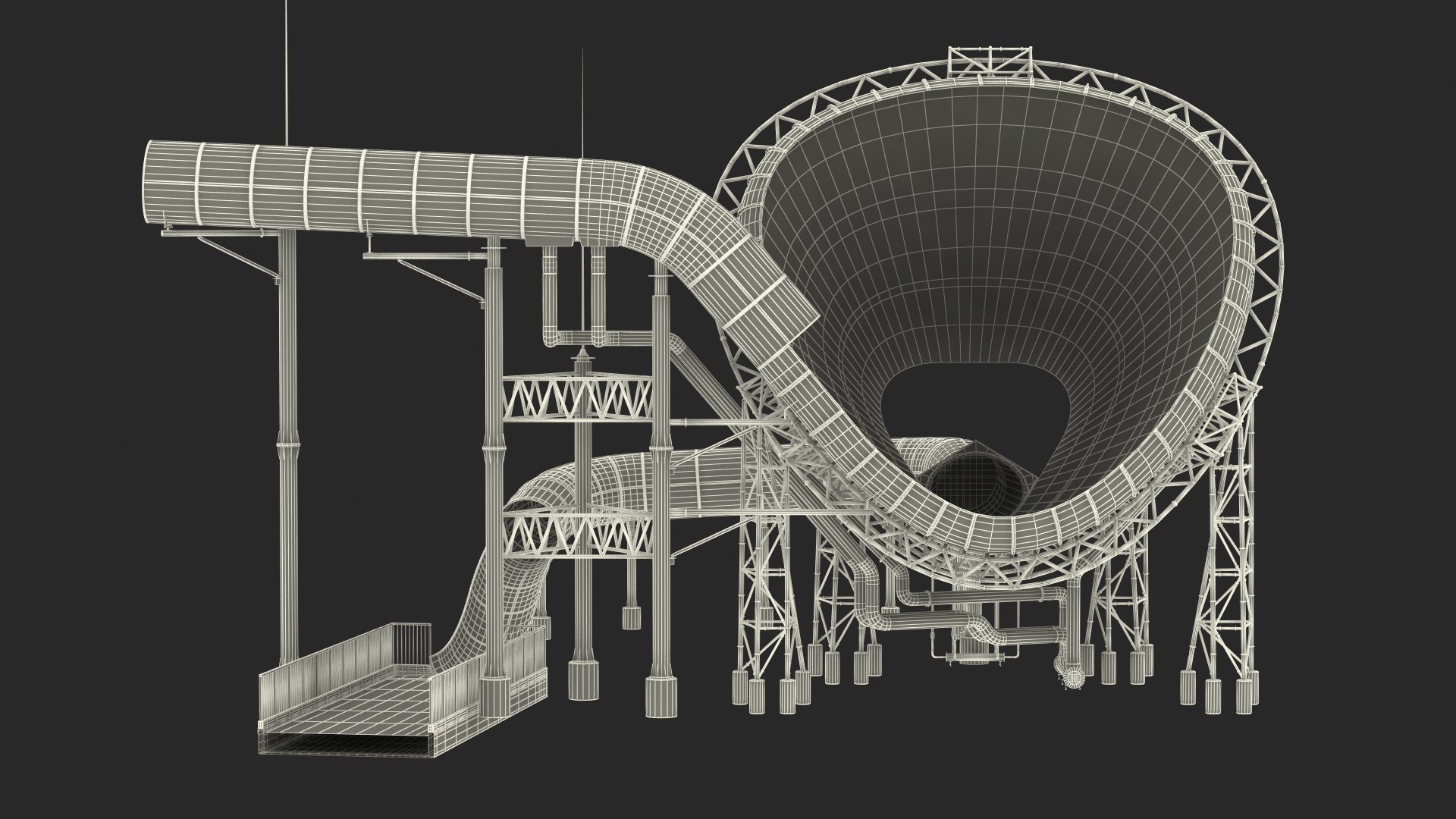 3D Giant Funnel Waterslide Water Slide Model - TurboSquid 1505583