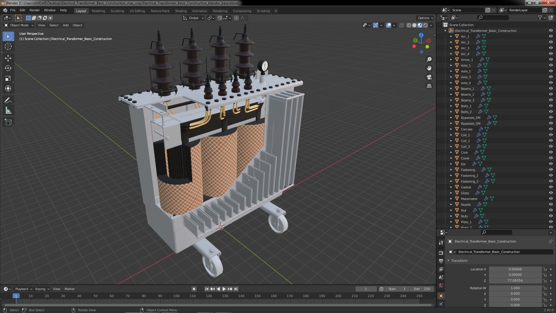 Electrical Transformer Basic Construction 3D https://p.turbosquid.com/ts-thumb/gj/viTShY/pa/electricaltransformerbasicconstruction3dmodel022/jpg/1700771910/1920x1080/fit_q87/786019fe80c9c406056ab47968c20cb68cc95ce3/electricaltransformerbasicconstruction3dmodel022.jpg