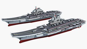 China Aircraft CarrierCV16 and CV17 with shipboard aircraft
