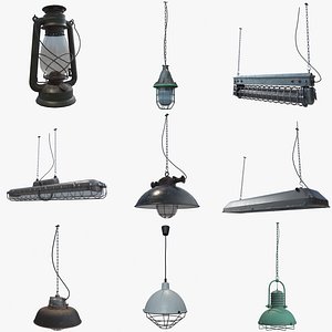 Old Ceiling Industry Lamp  lighting pack model