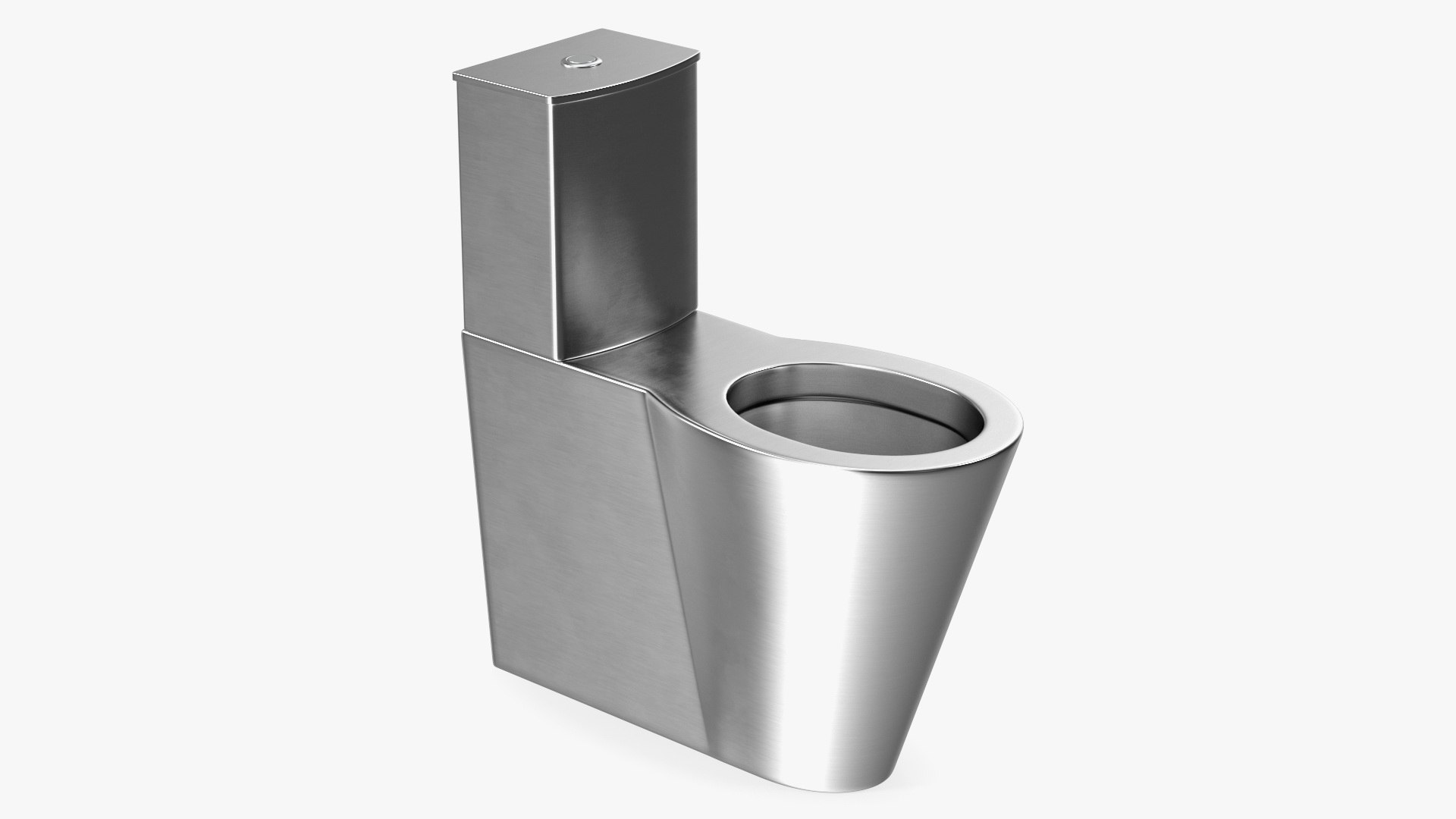 Stainless Steel Floor Standing Toilet 3D model preview