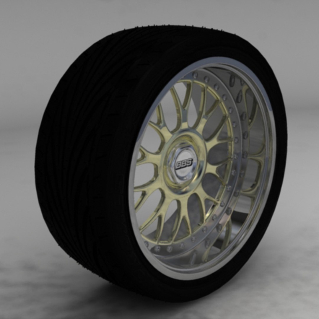 bbs sport rim tire 3d model