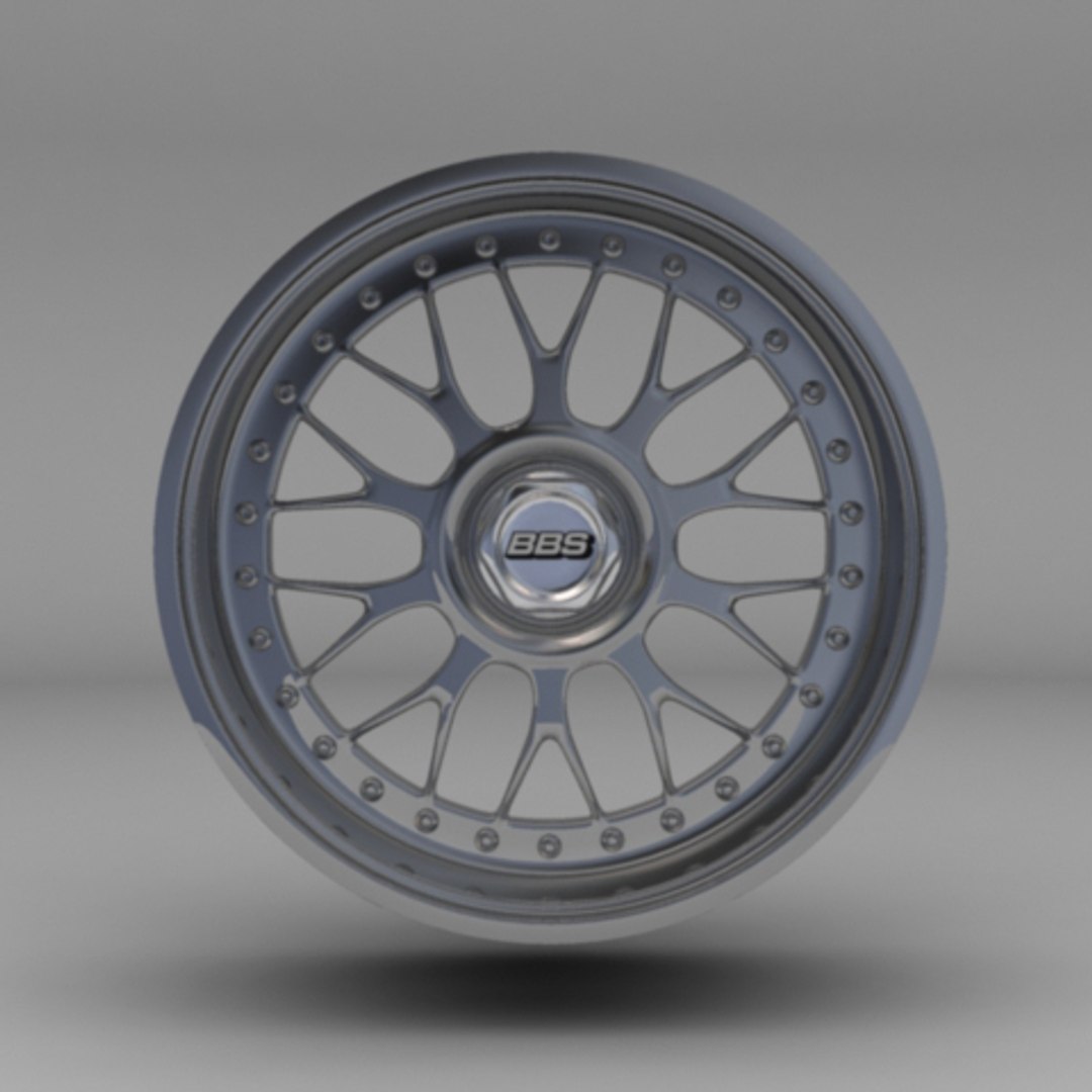 bbs sport rim tire 3d model