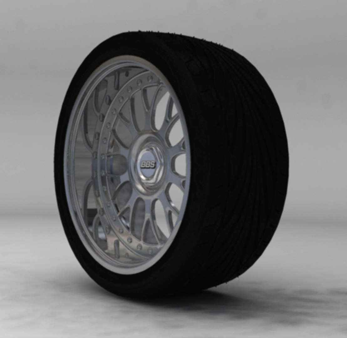 bbs sport rim tire 3d model