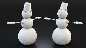 cartoon snowman 3D model
