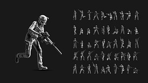 3D US Soldier Set 03 model