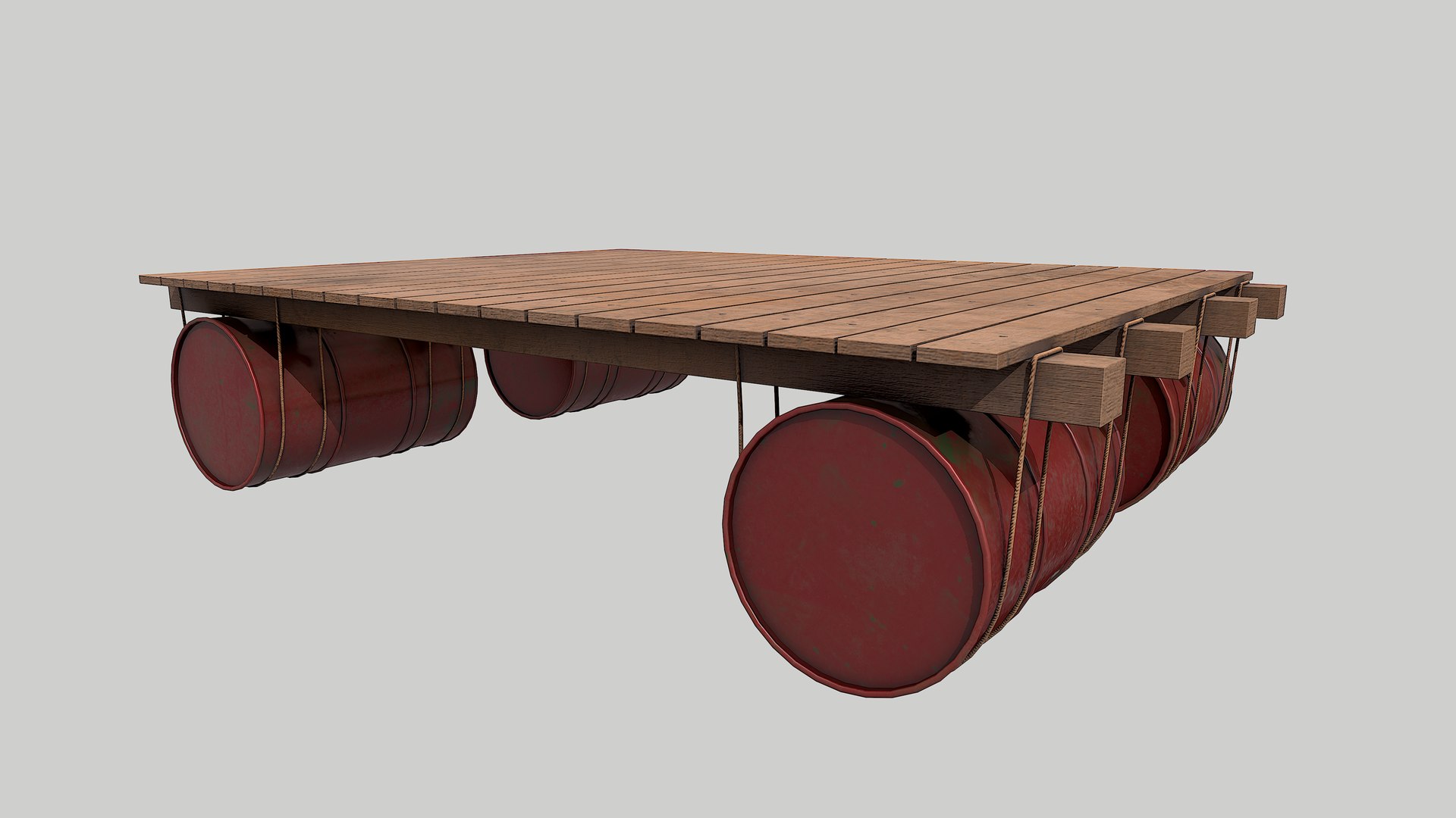 3D Wooden Raft V3 With Pbr 4K 8K Model - TurboSquid 1730042