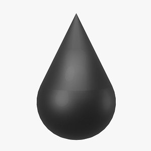 3D Black Drop model