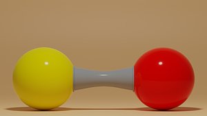 Sulfur Monoxide Molecule SO 3D model