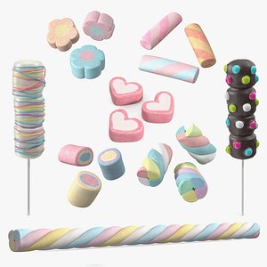 Shaped Marshmallows Collection 6 3D