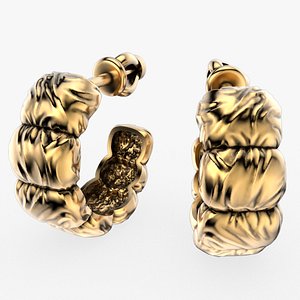 3D model Fashion Down Jacket Earring stud E26 3D print model