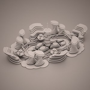 3D model futuristic city