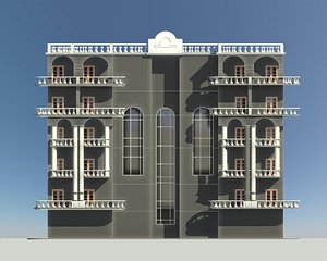 3D Classic Residential Building 3D Model