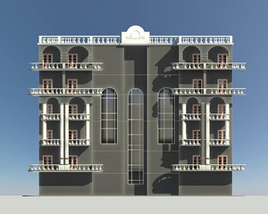 Classic Residential Building 3D Model