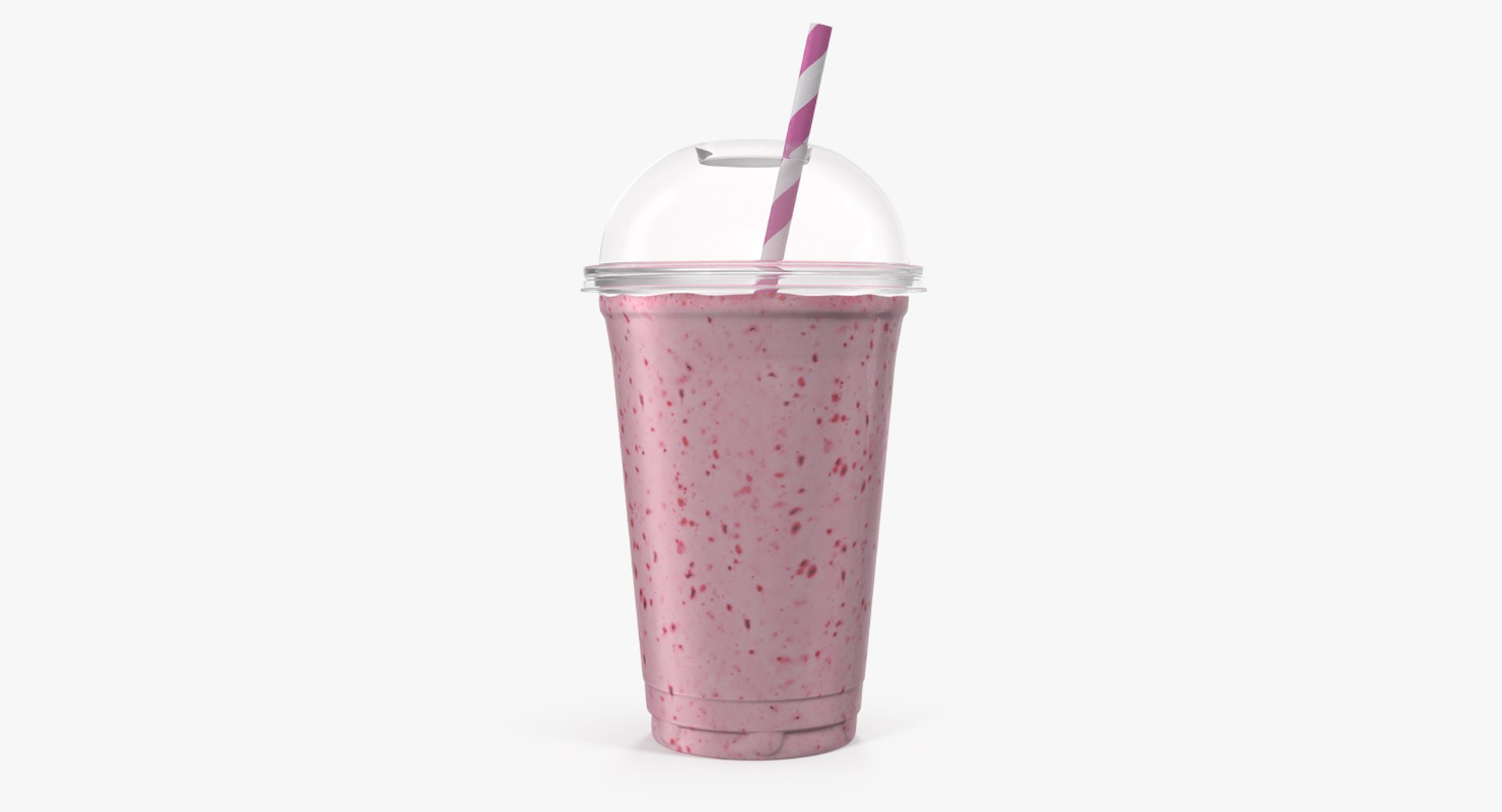 Fresh Fruit Coctail in Plastic Cup with Straw 3D Model 3D model preview