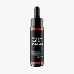 Luxury Cosmetic Serum Bottle 3D Model - High Realism Packaging