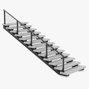 Stairs Straight 04 3D model