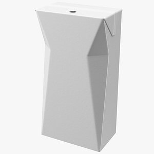 Small Aseptic Carton with Straw Hole 3D model